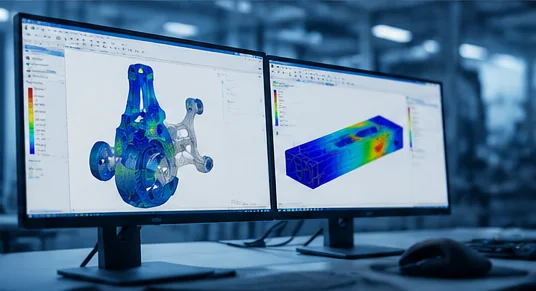 Écrans montrant plusieurs simulations mécaniques